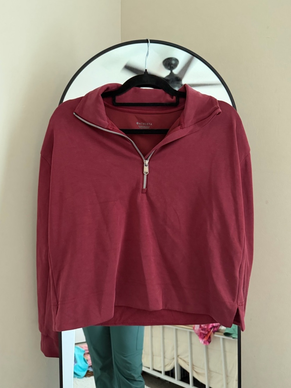 Athleta Quarter-Zip Pullover Hoodie in Deep Berry - Picture 2 of 7